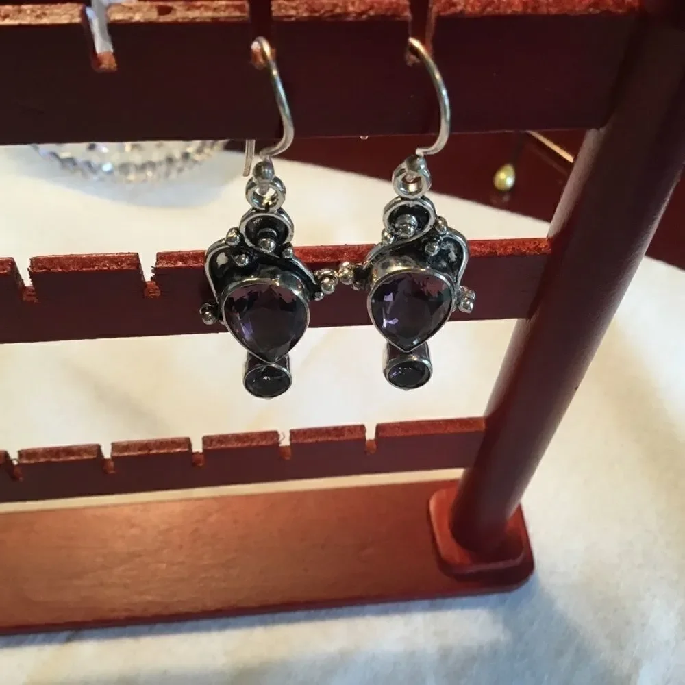 NWOT. Sterling Silver Amethyst Earrings